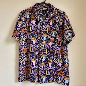 Super Massive Mushroom Psychedelic Trippy Button Down Shirt